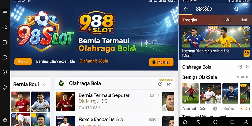 Antarmuka aplikasi 988SLOT yang menarik untuk berita Olahraga Bola.