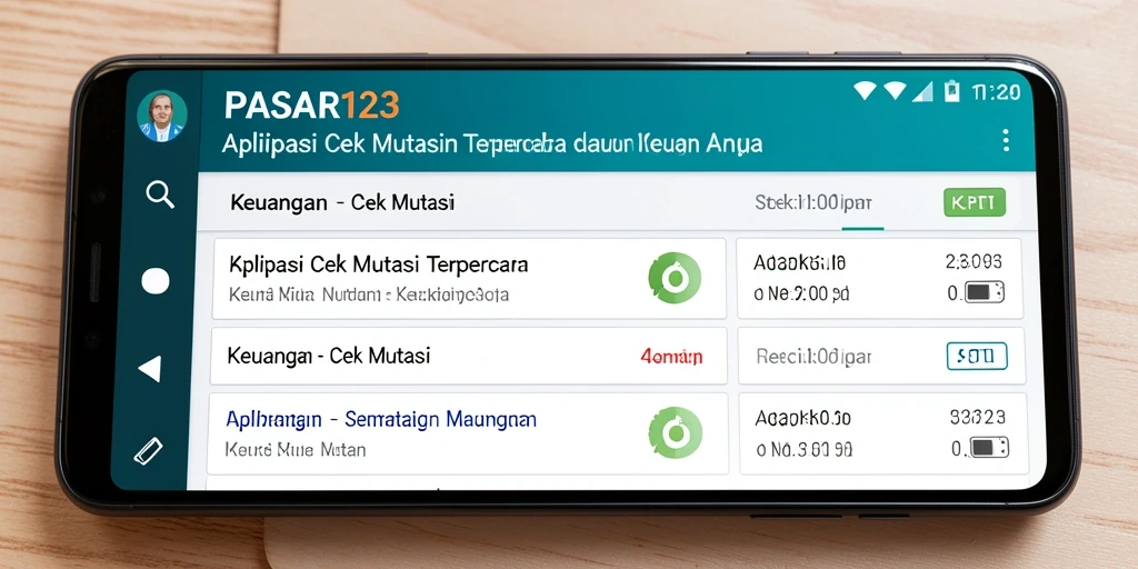 Tampilan antarmuka PASAR123 untuk fungsi Cek Mutasi yang intuitif.
