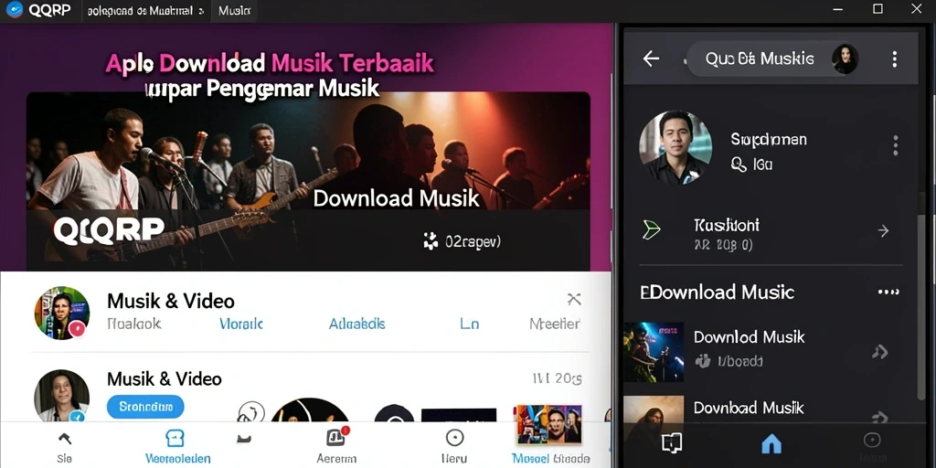 Tampilan antarmuka aplikasi QQRP untuk Download Musik yang menarik.