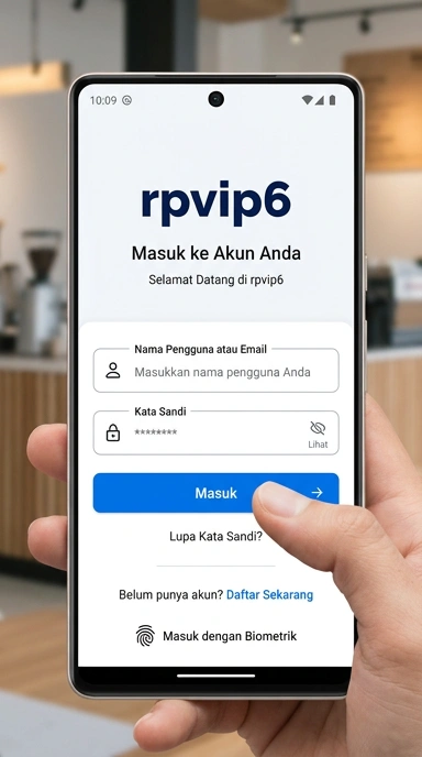 Tampilan halaman login rpvip6